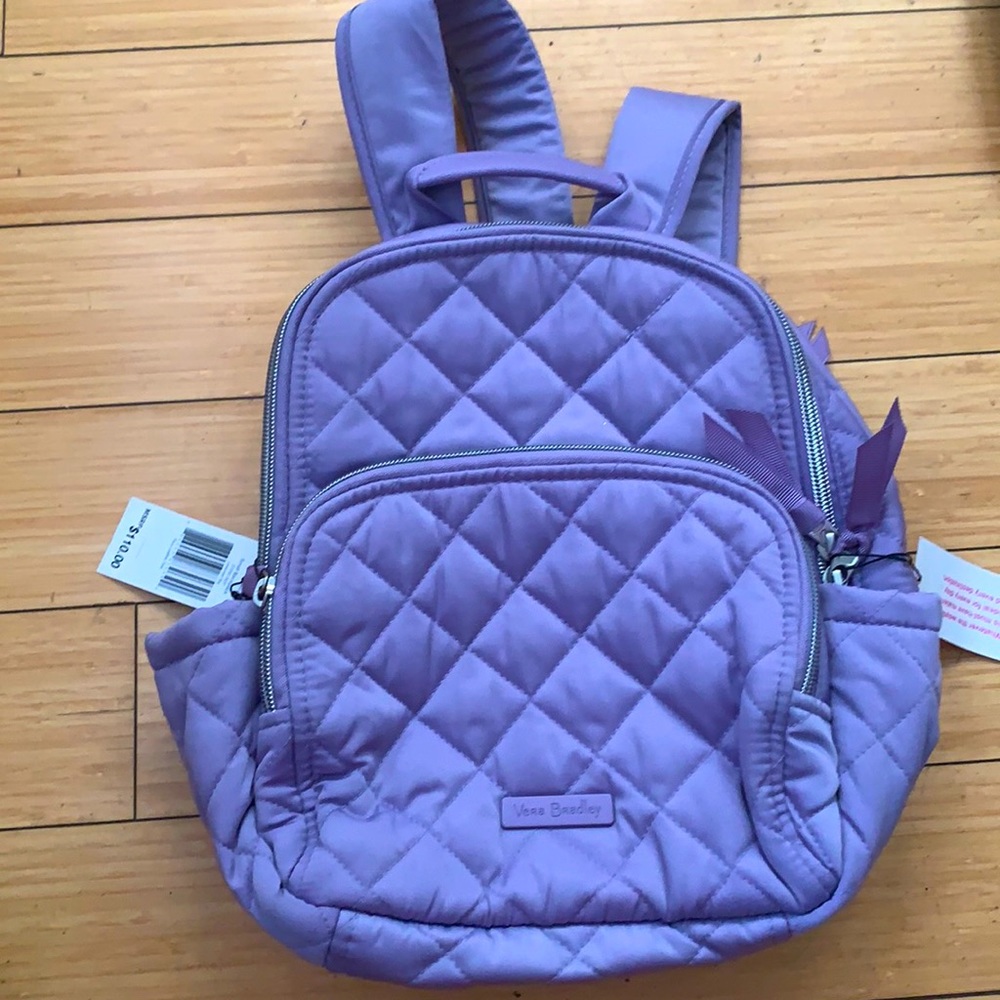 Vera Bradley violet quilted mini backpack